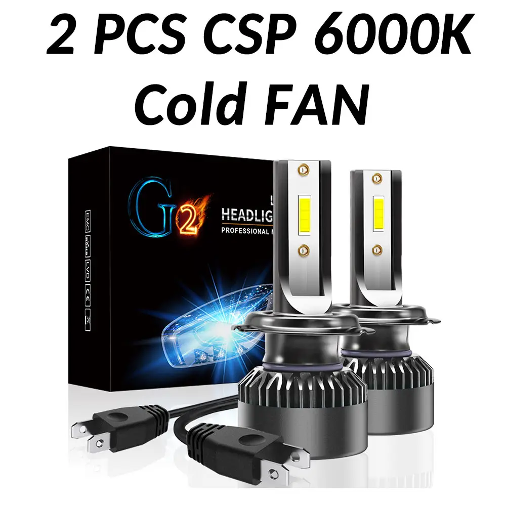 CSP 80W 10000LM ASLENT 2 шт. мини фар автомобиля H7 яркий 6000K светодиодный лампы H1 H4 H7 H11 9005 9006 9012 авто фар 72W фары для 8000LM Противотуманные фары 12V - Испускаемый цвет: CSP 80W 10000LM