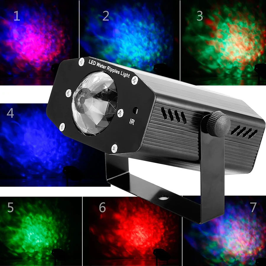 9 Вт RGB светодиодный водяной волновой эффект пульсации сценический светильник лазерный проектор лампа Рождество диско DJ шоу событие Вечеринка день рождения светильник