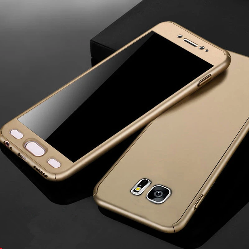 Чехол для samsung Galaxy J3 J4 J5 J6 J7 J8 J310 J510 J710 J720 J320 J330 J530 J730 Prime Pro Plus 360 Защитная крышка - Цвет: Gold