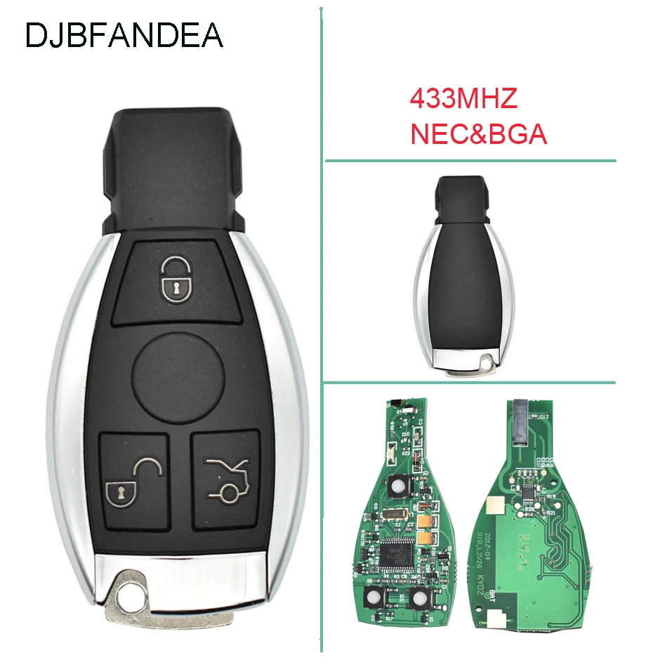 DJBFANDEA умный Автомобильный ключ для Mercedes Benz поддержка NEC и BGA 2000 + год 3 кнопки 433 МГц