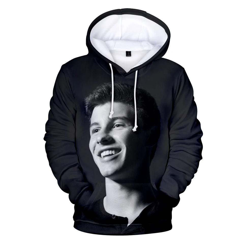 Мужская толстовка в стиле Харадзюку shawn mendes Kpop белая с капюшоном и крутым принтом