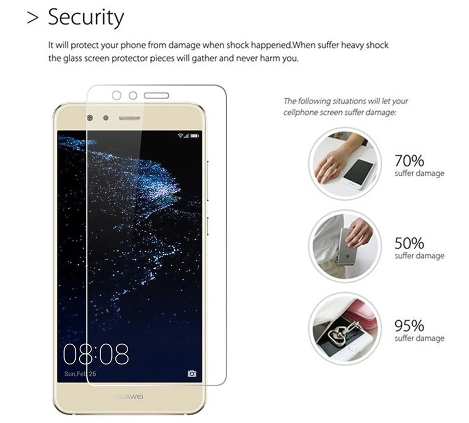 Закаленное стекло для huawei p10 lite sreen протектор 2.5D HD мобильный телефон защитная