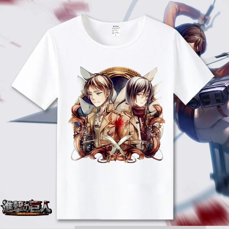 Attack on Titan Cosplay T Shirt Scout Regiment Summet T-Shirt Shingeki no Kyojin Recon Corps Top Tee Halloween Cosplay Costume - Цвет: 18