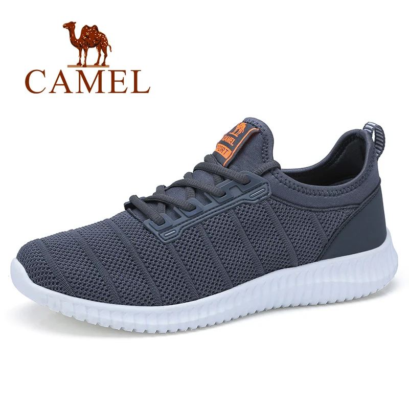 CAMEL/Мужская Резиновая обувь для бега; дышащий светильник; удобная прочная обувь; уличные спортивные кроссовки; обувь для мужчин - Цвет: Dark Gray Men Shoes