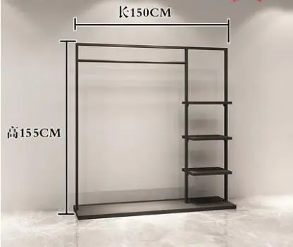 Костюмы магазинный демонстрационный стеллаж для выставки товаров для того, чтобы осуществить мужские и Женская одежда стеллаж для выставки товаров сбоку подвесная полка - Цвет: 150cm