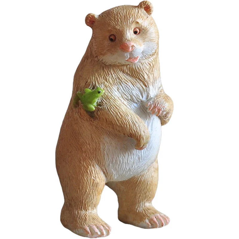 Creative Cute Bear Resin Personality Lovely animal cartoon fairy garden miniature figurines arts and crafts gift home decoration | Дом и сад