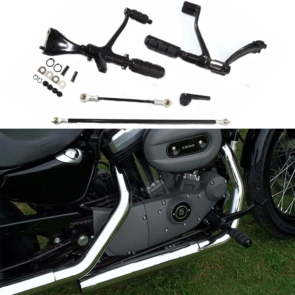 For Harley Sportster XL1200 XL883 Forward Controls Foot Pegs Levers Footrest Footpeg Linkages XL 883 1200 Iron Custom Superlow