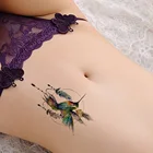 Временные водостойкие татуировки на талию для женщин и девушек, наклейки для макияжа с геометрическими горбами, боди-арт, искусственная татуировка на заказ