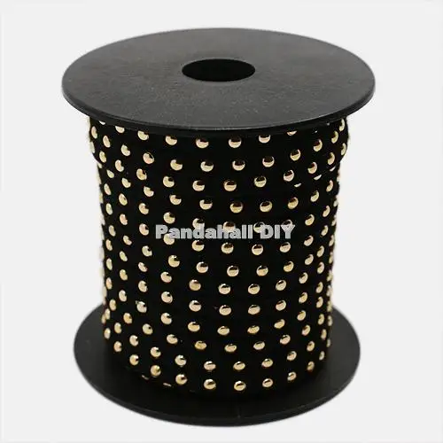 Шнур из искусственной замши с золотистыми алюминиевыми шипами в Корейском стиле