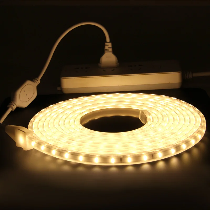 60led 120 светодиодов/м Светодиодная лента 220В 2835 высокая яркость Гибкая