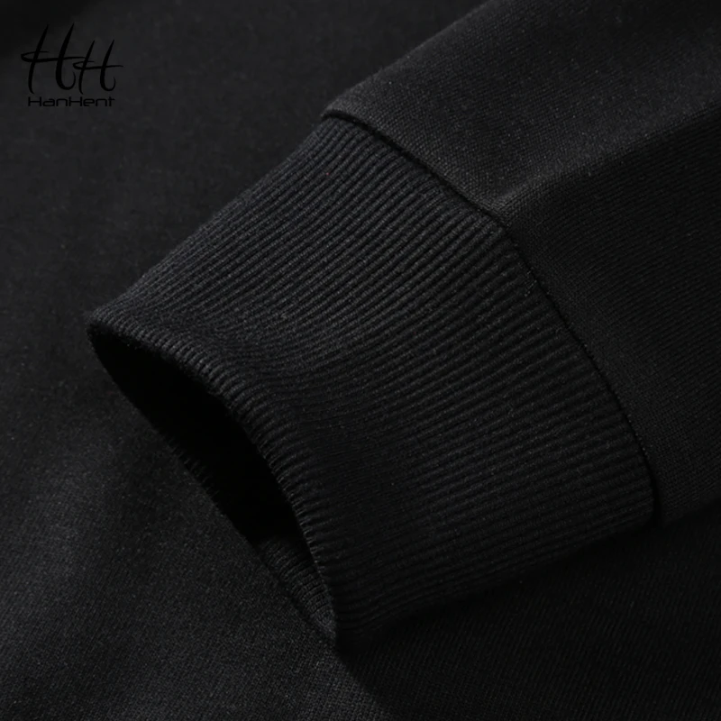 HanHent Fashion Round Neck Men's Sweatshirts With Pockets Casual Loose Pullover Long Sleeve Warm Fleece O-neck Hoodies Male | Мужская