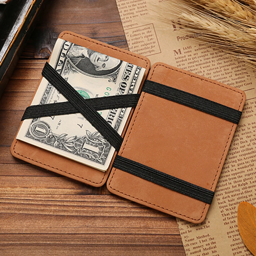 Лидер продаж модный новый мужской волшебный тонкий кошелек из искусственной