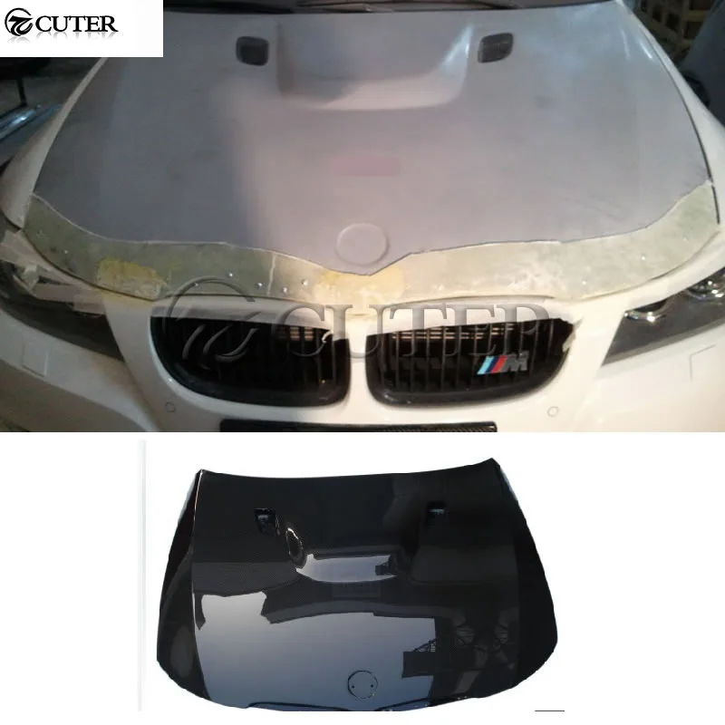 E90 3 серии 320i M3 Стиль углеродное волокно передняя крышка двигателя гайки крышки с