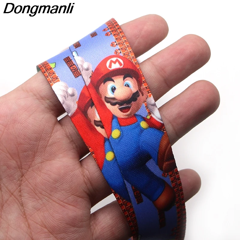 P1987dongmanli Super Mario Bros ремешки для брелка ID карты пропуска спортзала мобильного телефона USB бейдж держатель висячие веревки шнурок