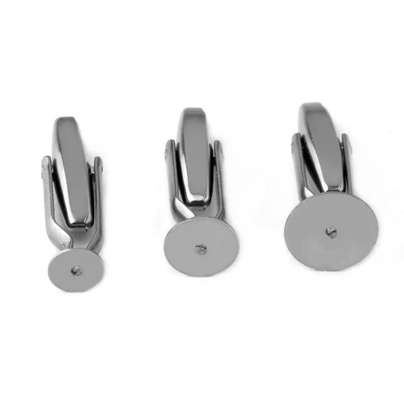 6pcs ( No Fade ) 6mm 8mm 10mm Stainless Steel Flat Pointed Light Surface Gemstone Base Cufflinks Clothing Accessories