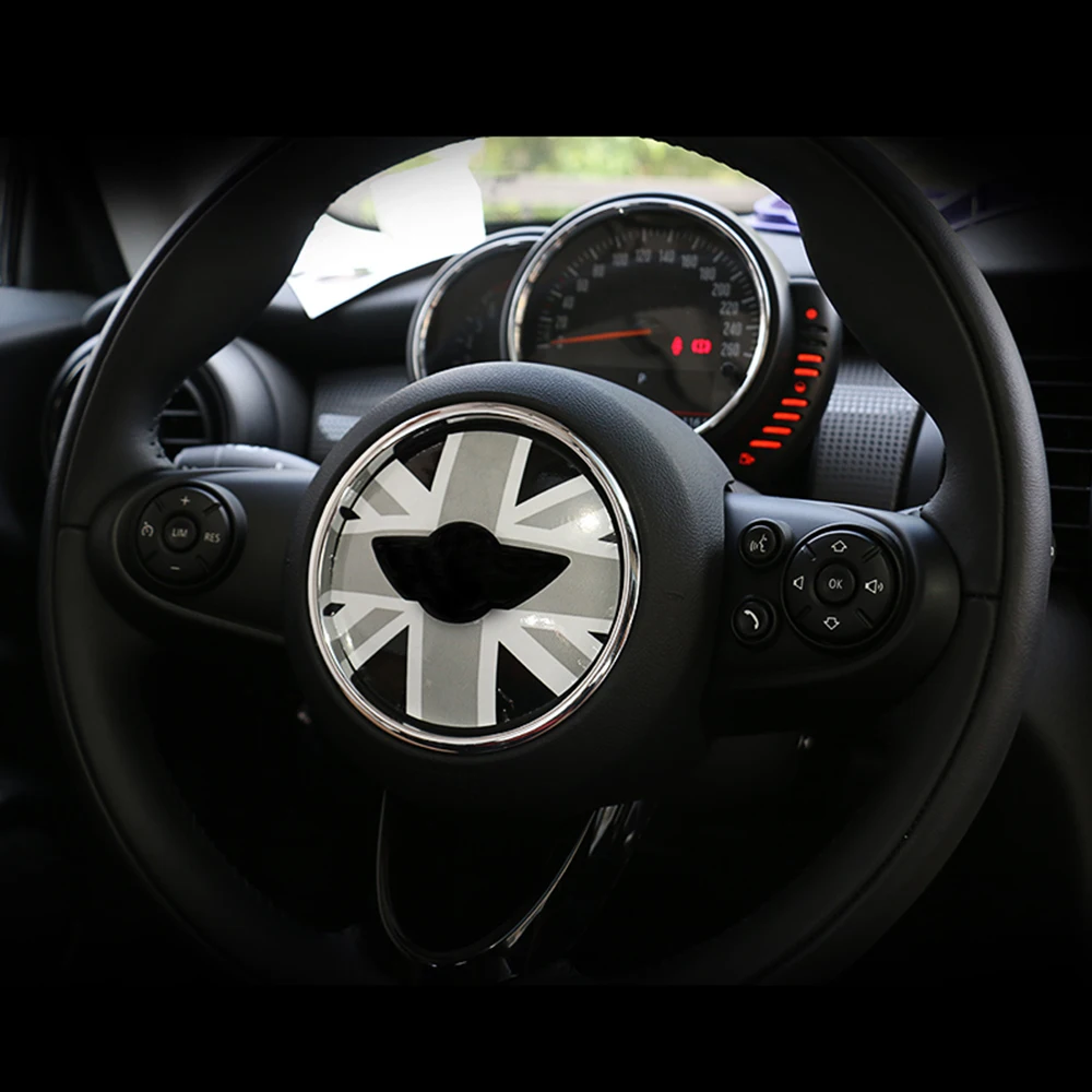 1 шт. виниловые наклейки на руль автомобиля Union Jack Checker из ПВХ для Mini Cooper JCW F54 F55 F56 F60