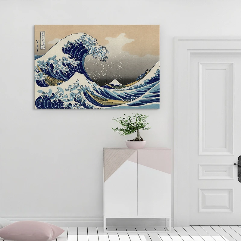 Классический японский Ukiyoe Hokusai's The Great Wave холст Художественная печать живопись плакат Настенная картина для гостиной, домашний декор