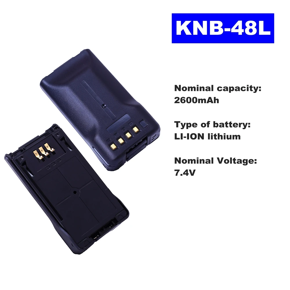 7.4V 2600mAh LI-ION Radio Battery KNB-48L For Kenwood Walkie Talkie NX-200 NX-300 Two Way Radio
