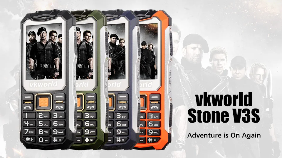 VKWorld V3S Водонепроницаемый 2,4 дюймов 2200 мАч fm-радио Bluetooth мобильный телефон двойной светодиодный светильник мобильный телефон с двумя sim-картами Арабский Английский Клавиатура