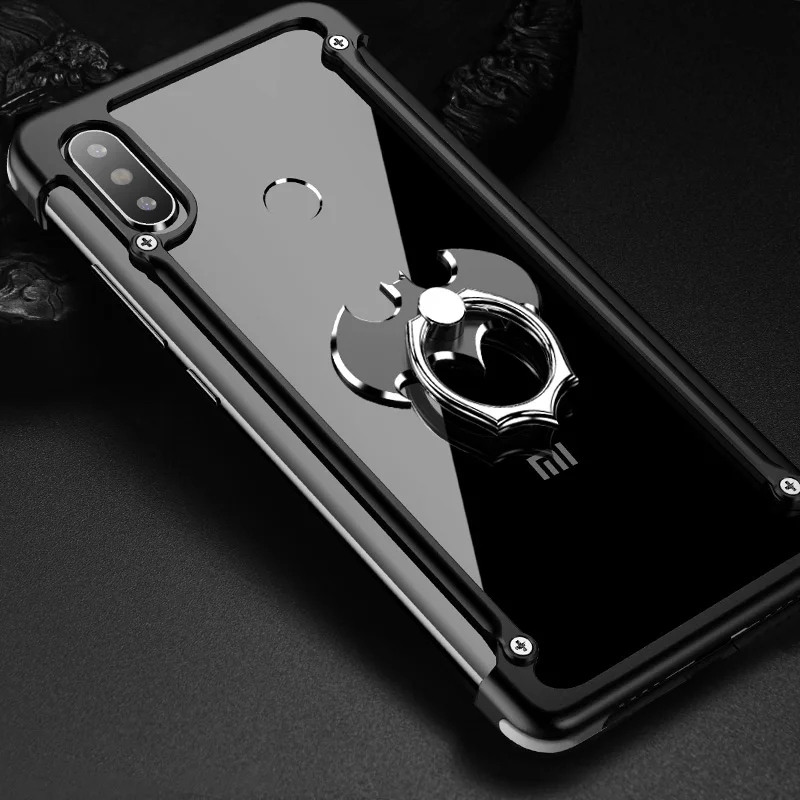 Black With Holder Oatsbasf Алюминиевый металлический бампер чехол для Xiaomi Mi 9 Pro 5G Explorer Роскошная подушка безопасности Защита от падения Твердый чехол Xiaomi Mi 9 - Цвет: Black With Holder