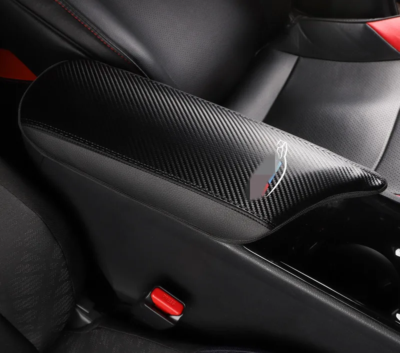 carbon fiber Центральный автомобильный подлокотник для хранения ящик для перчаток контейнер авто аксессуары с ковриком внутреннее украшение для Toyota CHR C-HR - Цвет: carbon fiber