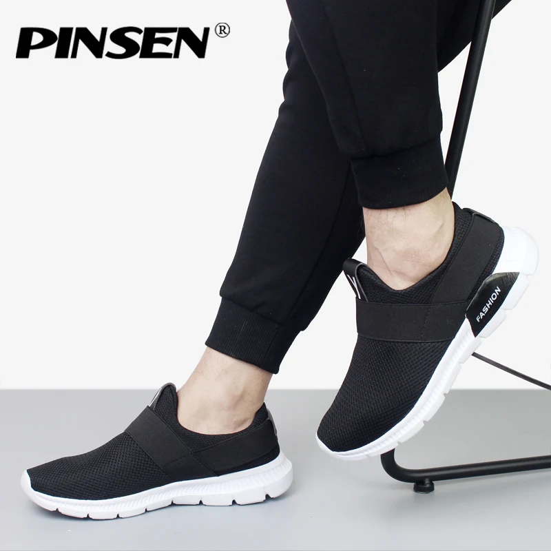 PINSEN Summer Snakers Men Shoes Mesh High Quality Breathable Sneakers Sport Zapatillas Hombre Deportiva Size 39-44 | Обувь