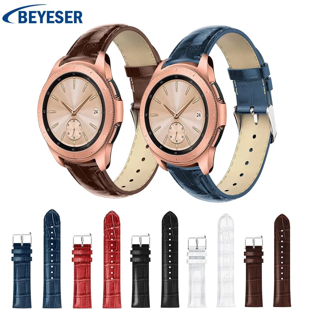 

20mm for Samsung Gear S2 Sport elegant Watch leather Replacement Bracelet WatchBand Strap for Samsung Glaxy Watch 42mm WristBand