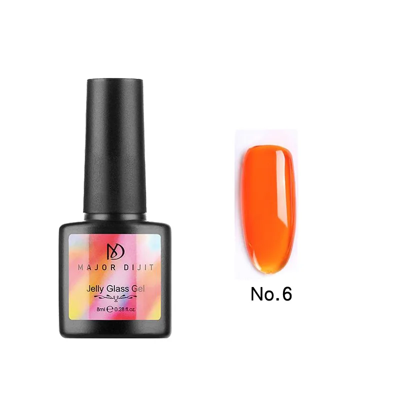 orange 1 бутылка желе стекло конфеты гель лак для ногтей полупрозрачный неоновый цвет Лето атрибут замочить от УФ лак зеркальный гель - Цвет: orange