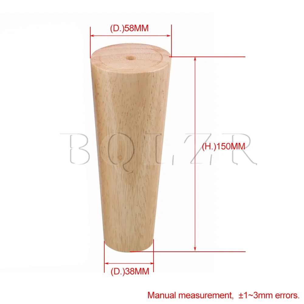 BQLZR 4 шт. 15x5,8x3,8 см Деревянный Цвет конические деревянные диванные стулья запасные ножки для мебели