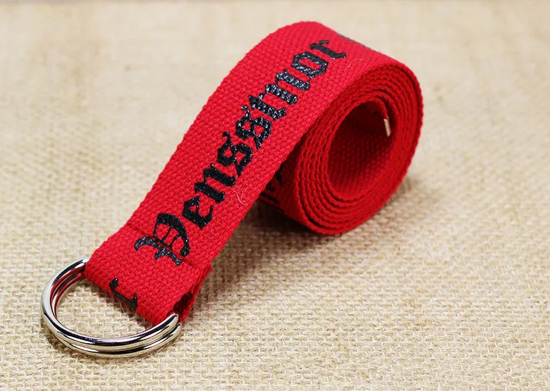 130 см модный нейтральный нейлоновый холщовый ремень с принтом, тайское d-образное кольцо с двойной пряжкой, студенческий ремень