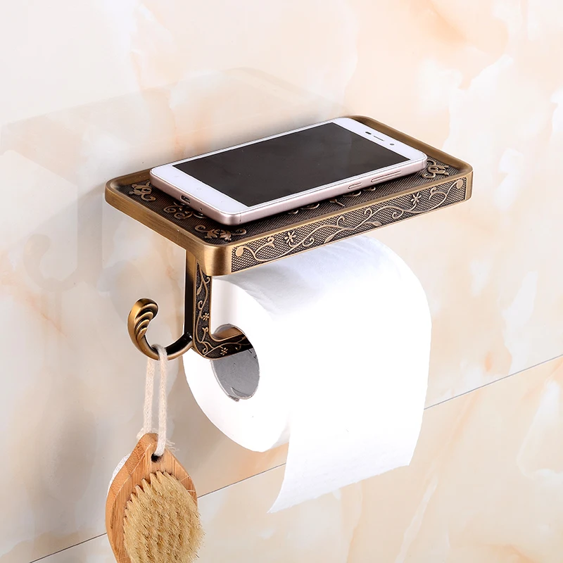 Bathroom Toilet Holder Paper Towel Hook And Phone Chrome/Gold Mount Hardware | Обустройство дома