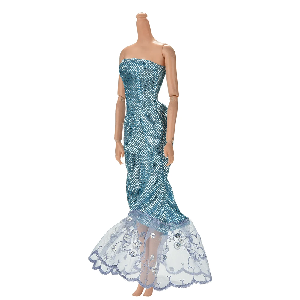 1 шт. Новая мода блесток Небесно голубая Русалка платье для 11 &quotкуклы|dress for barbies