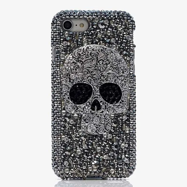 Для Samsung Galaxy Note 5 8 3 4 2 металлический чехол с черепом и бриллиантами + задняя крышка