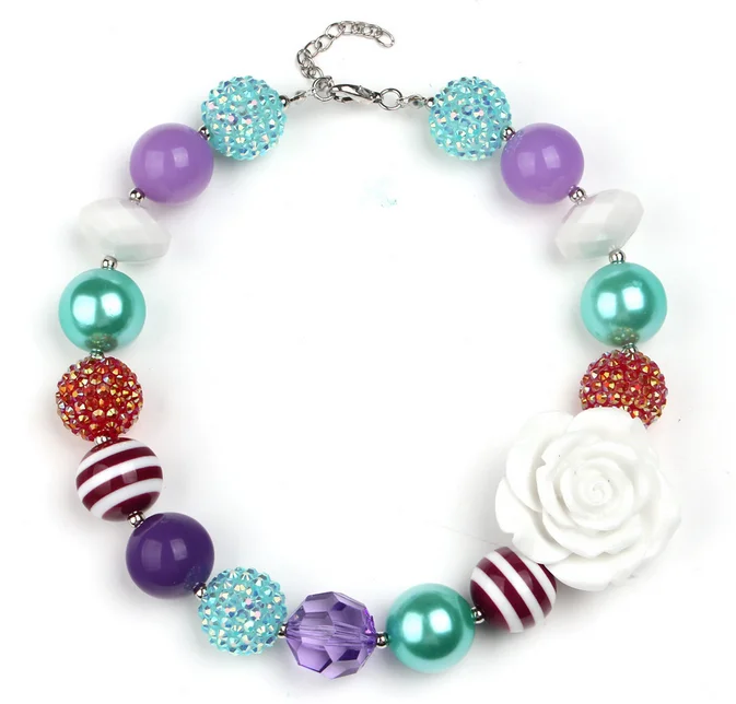 Хороший подарок на день ребенка для девочек белый чокер из смолы с цветком розы