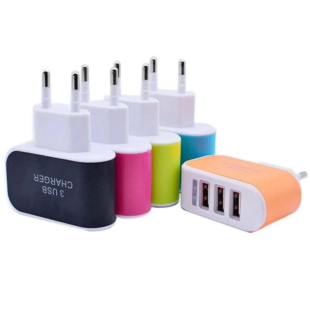 Сетевое зарядное устройство с 3 USB-портами и вилкой Стандарта США/ЕС | Электроника