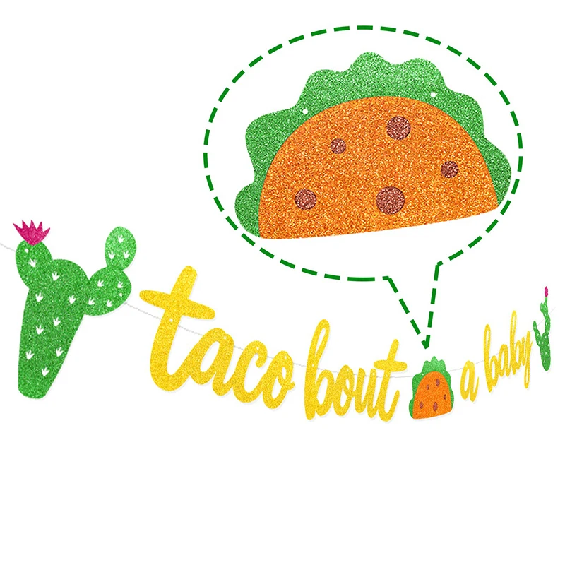 7 шт./лот Золотой TACO BOUT детский баннер с блестками знак гирлянда фиеста тема душ