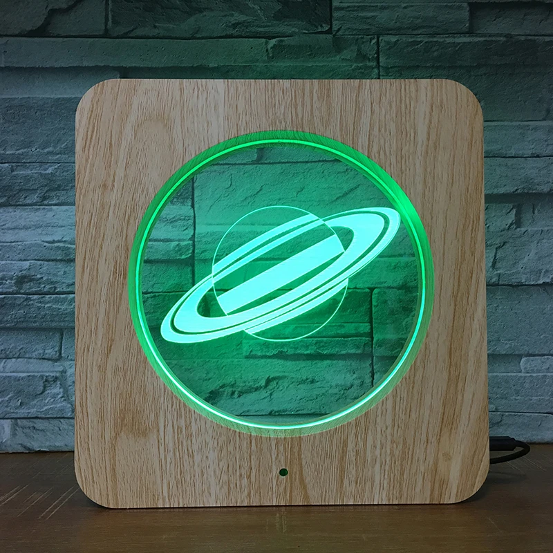3D светодиодный ночник Saturn планеты Вселенная пластиковый сделай сам лампа на