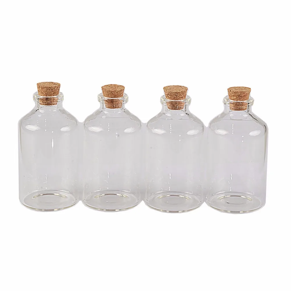 

40x75x12.5mm 60ml Clear Transparent Glass Jars Containers Wishing Stars Bottles With Corks Empty Glass Vials 12 pcs