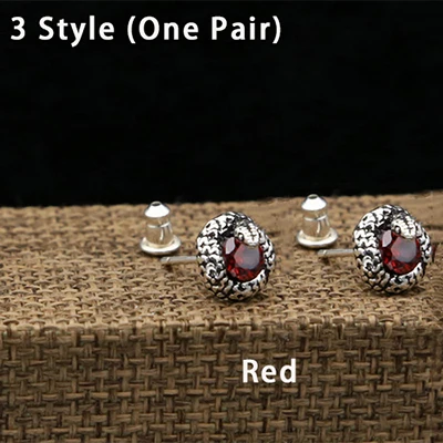 3 Style One Pair Креативная женская серьга в стиле хип-хоп, 4 стиля, Настоящее серебро, 925 пробы, хорошее ювелирное изделие для женщин и мужчин, серьги-гвоздики с мозаичным камнем E04 - Цвет камня: 3 Style One Pair