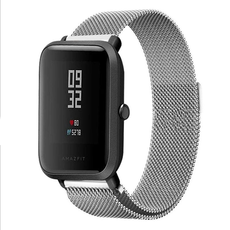 Металлические ремешки для Xiaomi Huami Amazfit Bip BIT Lite Youth Smart Watch ремешок умный браслет 20 мм спортивный ремешок для часов Milans