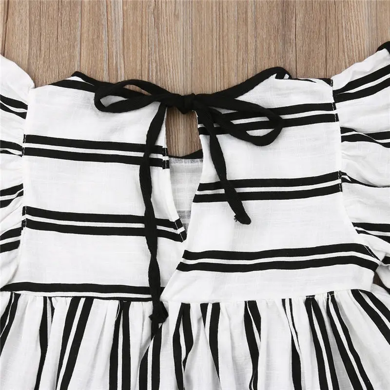 Комплект одежды для маленьких девочек летняя детская одежда топ в полоску с