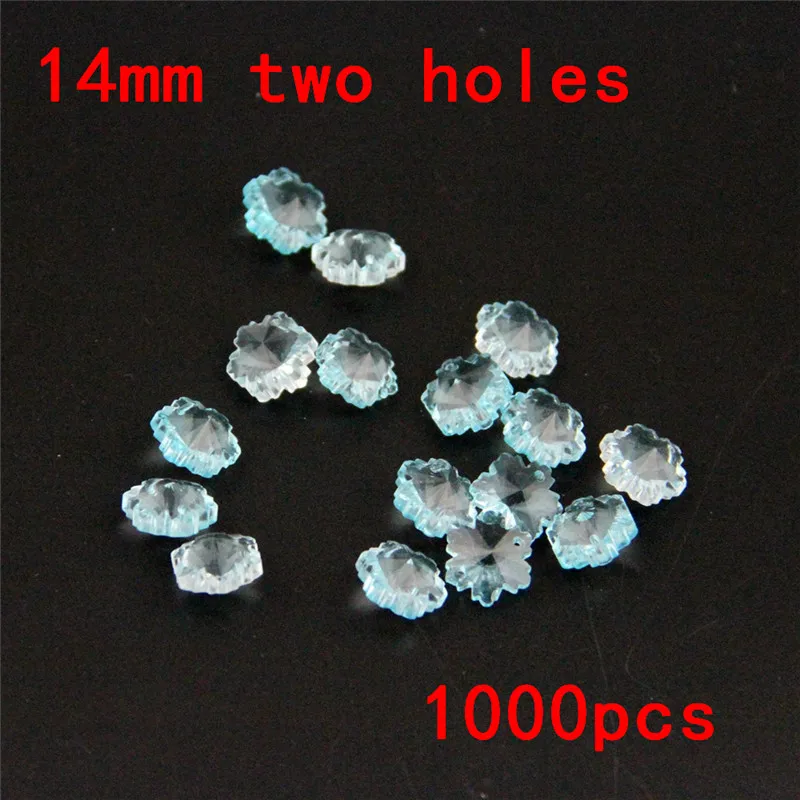 

Bright 1000pcs/Lot Lt Aquamarie 14mm Crystal Glass Snowflake Beads Two Holes Glass Crystal Prism Beads Free Shipping