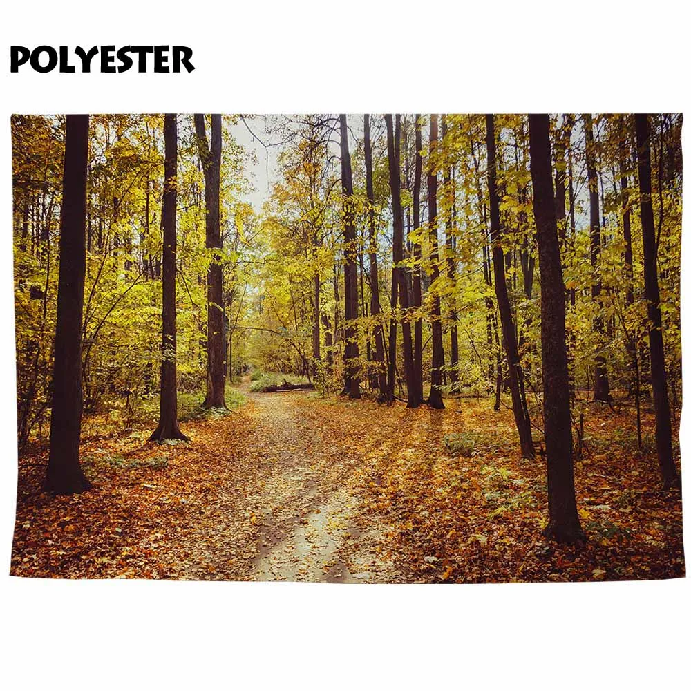 Allenjoy backdrop for photographic studio sunlight autumn forest Withered Fallen leaves park background landscape photocall | Электроника