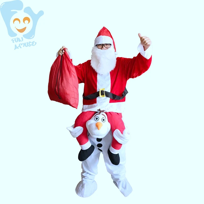Хэллоуин Рождество взрослых Санта Клаус ездить на Олаф плюшевый костюм Маскоты