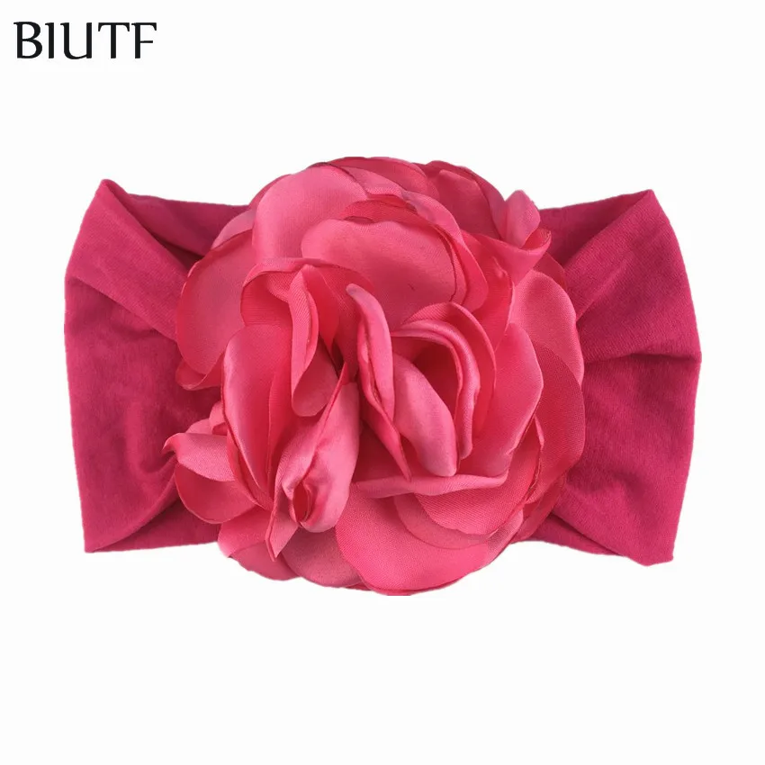 20-rose 20 шт./лот Великолепная Широкая мягкая эластичная нейлоновая повязка на голову с 9 см матовая атласная цветок дети Душ вечерние Головные уборы 21 однотонные Цвет HB091 - Цвет: 20-rose