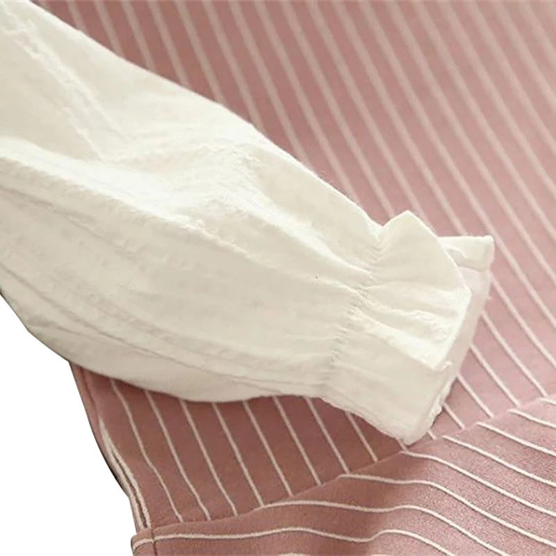 Girls Dress Autumn Kids Casual Fake 2 Piece Long Sleeve Striped Print Bowknot Design Baby Children Costume | Детская одежда и