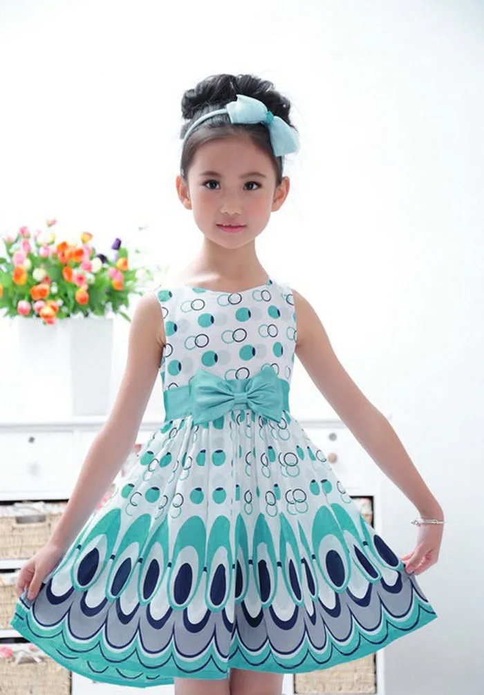 Wholesale Newest Summer Princess Sleeveless Pink Blue Wedding Pageant Banquet Prom Formal Party Kids Dresses For Girls Clothes | Детская