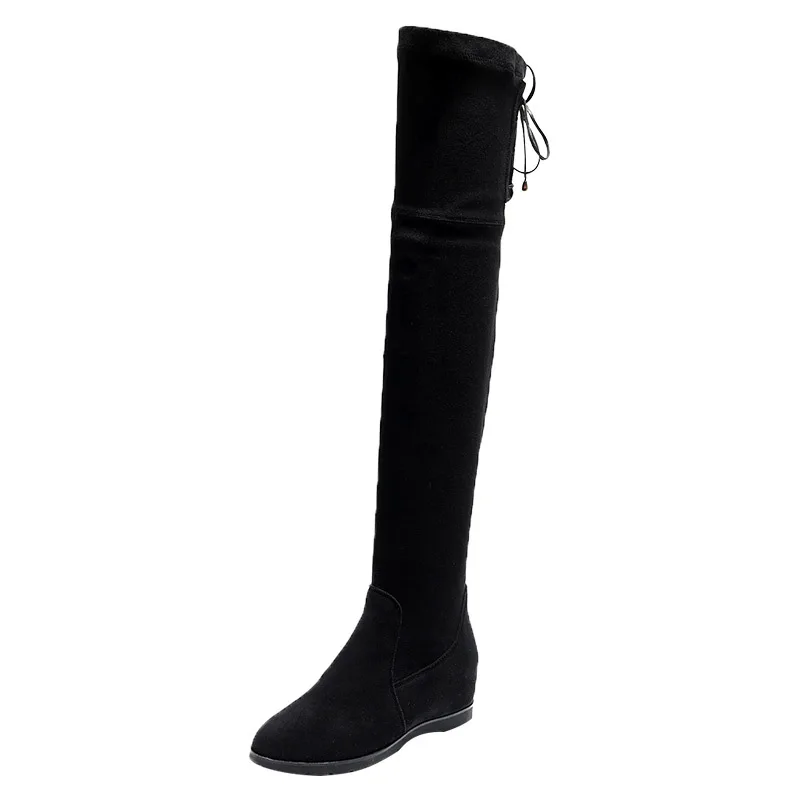 

Autumn Winter Bandage Height Increase Over the Knee Boots 2021 Stretch Platform Boots Women Thigh High Boots Ladies