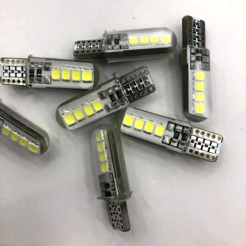 2 шт. Автомобильный светодиодный T10 w5w лампы 194 Canbus 8SMD 5730 t10 силиконовый светильник