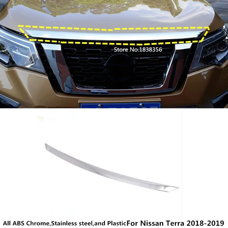 Для Nissan Terra 2018 2019 2020 Гарнир ABS Хром передний двигатель машина решетка верхняя